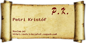 Petri Kristóf névjegykártya