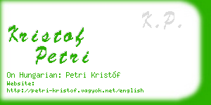 kristof petri business card